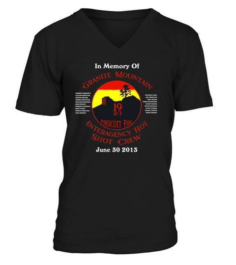 Memorial Prescott Granite Mountain Hotshots V-Neck T-shirt