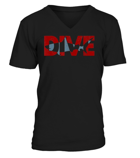 Scuba Diving Dive Shark V-Neck T-shirt