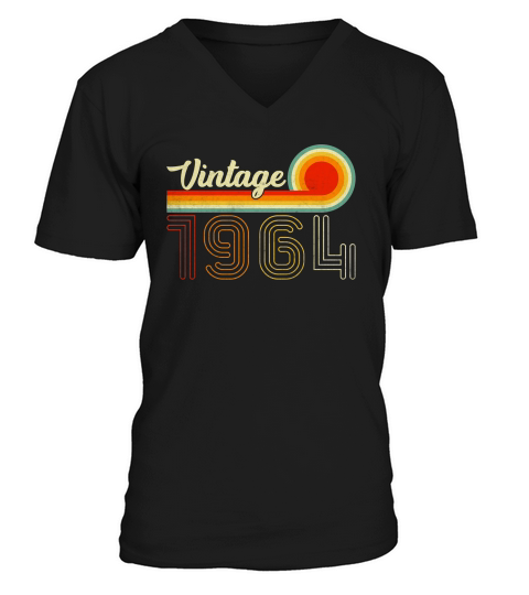 Vintage Born In 1964 Retro V-Neck T-shirt