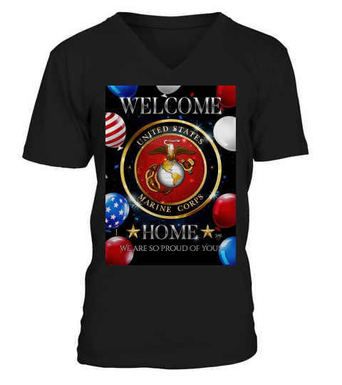 Welcome Home Marine Corp , Double Sided, 29.5 x 39.5 Inch House Flag V-Neck T-shirt