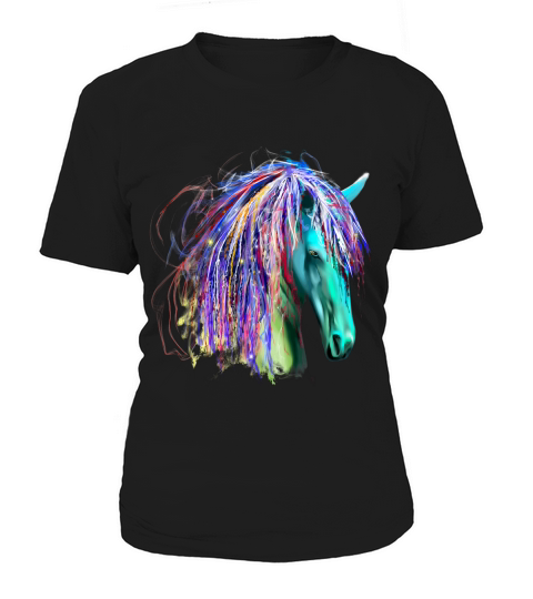 Colorful Rainbow Horse Head Shirt Women's T-Shirt