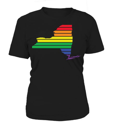 New York State Maps Rainbow LGBT Gay Mens Chorus Women's T-Shirt