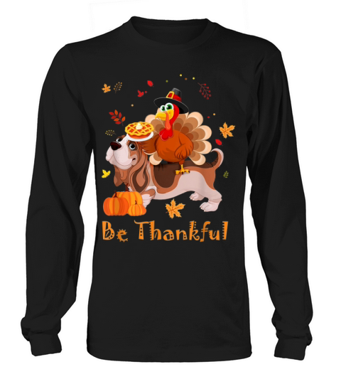 Premium Basset Hound Dog Lover Turkey Thanksgiving Day Long sleeved Unisex