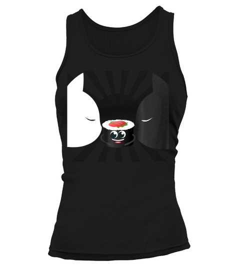 Graphic Funny Cat Lovers Tshirt - Sushi Cat Shirt Tank top Woman