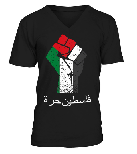 Free Palestine (arabic) Intifada Clothing T-shirt V-Neck T-shirt