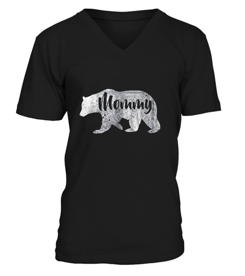 Mommy Bear Awesome Camping V-Neck T-shirt