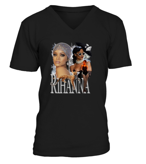 Rihanna Vintage Retro 90s Bootleg Rap Style Unisex T-Shirt V-Neck T-shirt