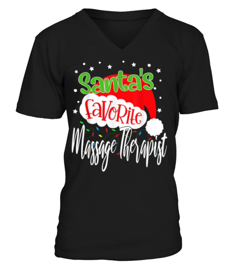 Santa’s Favorite Massage Therapist V-Neck T-shirt