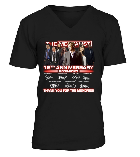 The Mentalist 12th anniversary thank you for the memories signatures V-Neck T-shirt