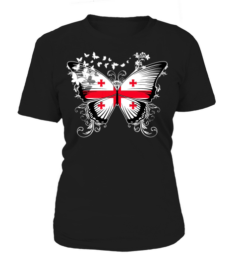 Georgia Flag Georgian Flag Butterfly Women's T-Shirt