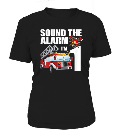 Kids 1 Year Old Firefighter Birthday Fire Truck Engine 1st Gift Women's T-Shirt