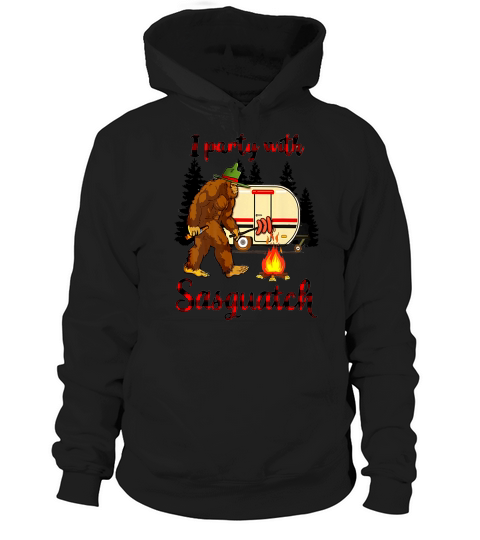 I Party With Sasquatch Bigfoot Camping Rv Lover Vintage Tee_1 Hoodie Unisex
