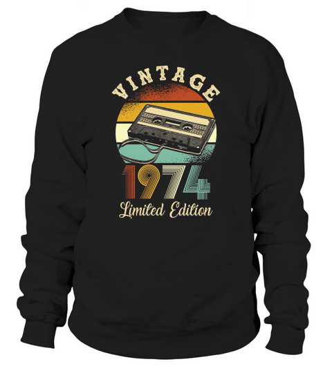Vintage 1974 V-neck T-Shirt Woman Sweatshirt Unisex