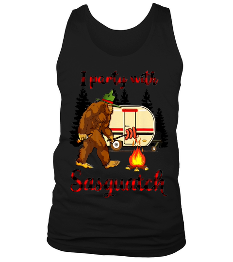 I Party With Sasquatch Bigfoot Camping Rv Lover Vintage Tee_1 Tank Top Unisex