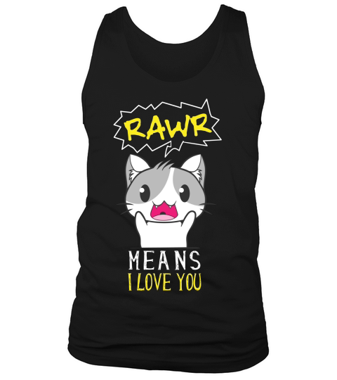 Rawr Means Love, Kawaii Cat Anime Cute Neko  Long Sleeve T-shirt Tank Top Unisex