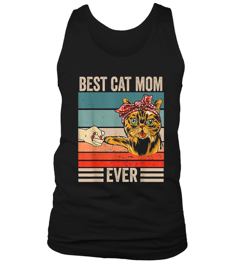 Vintage Best Cat Mom Ever Bump Fist Mothers Day Gifts Tank Top Unisex