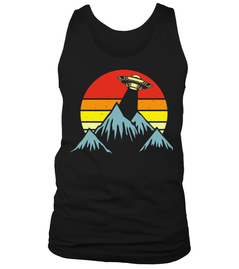 Vintage UFO Alien mountain Tank Top Unisex