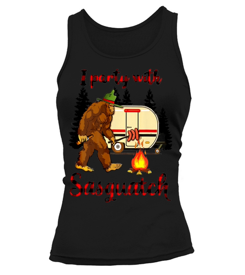 I Party With Sasquatch Bigfoot Camping Rv Lover Vintage Tee_1 Tank top Woman