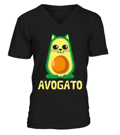 Cool Avogato Cat T-shirt - Meow Collection For Boys & Girls V-Neck T-shirt