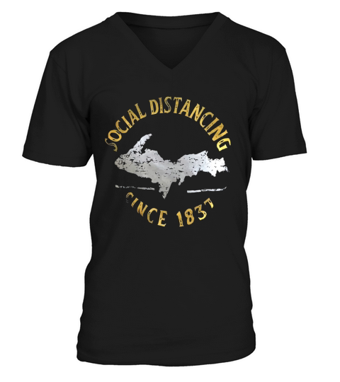 Social distancing since 1837 vintage V-Neck T-shirt