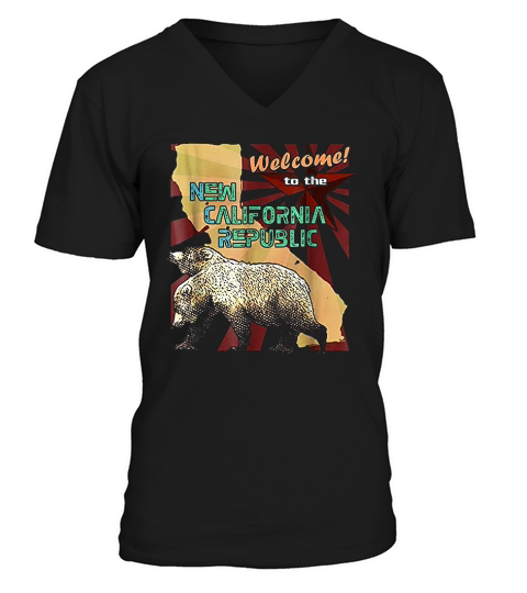 Welcome To The New California Republic V-Neck T-shirt