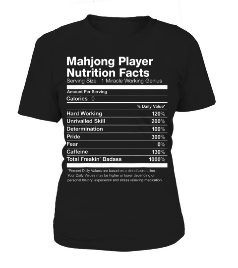 Mahjong Player Nutrition Facts Funny Gift T-shirt Women's T-Shirt
