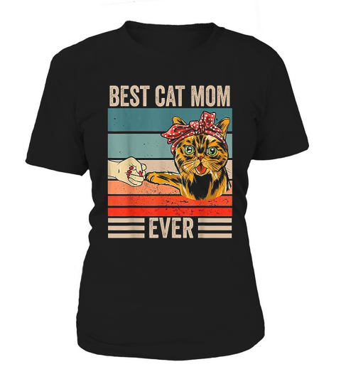 Vintage Best Cat Mom Ever Bump Fist Mothers Day Gifts Women's T-Shirt
