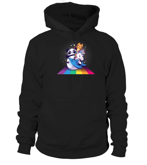 Cute Unicorn Shark Panda Cat Animals Rainbow Party Hoodie Unisex