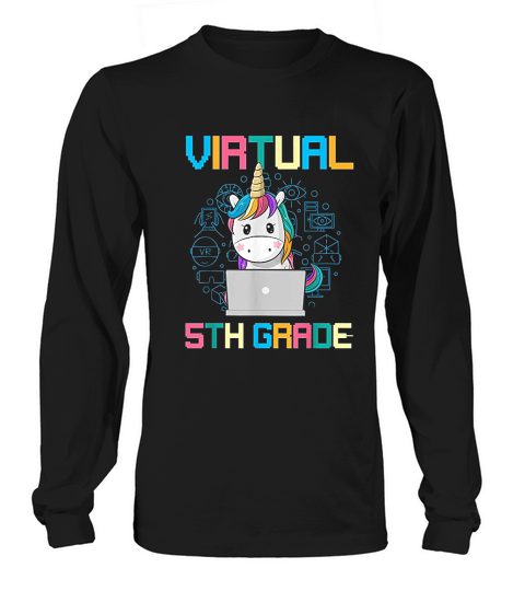 Virtual 5th Grader Back To School Online Teaching Teacher Long sleeved Unisex