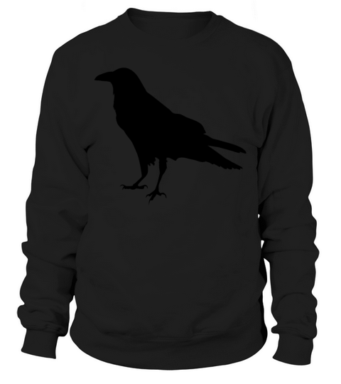 Cool Minimalist Raven Or Crow Silhouette Outline 1 T-shirt Sweatshirt Unisex