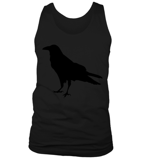 Cool Minimalist Raven Or Crow Silhouette Outline 1 T-shirt Tank Top Unisex