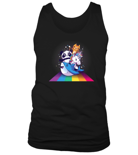 Cute Unicorn Shark Panda Cat Animals Rainbow Party Tank Top Unisex