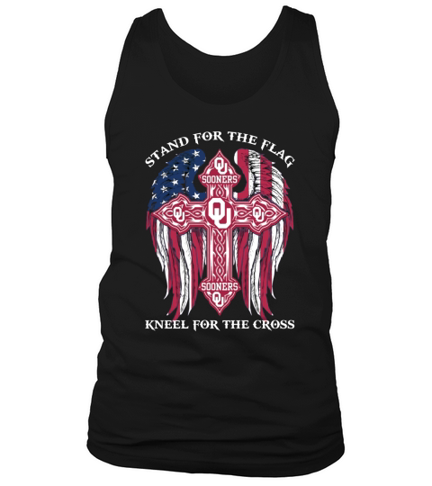 Oklahoma Sooners stand for the flag kneel for the cross Oklahoma Sooners back black shirt Tank Top Unisex