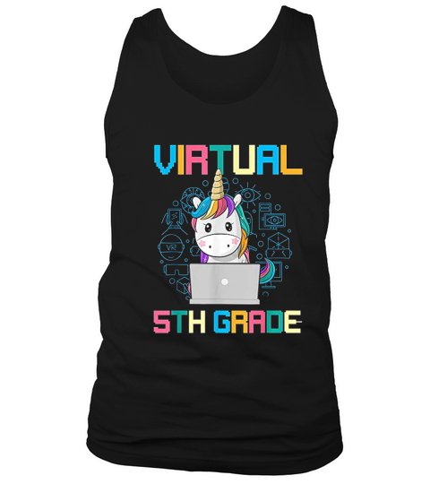 Virtual 5th Grader Back To School Online Teaching Teacher Tank Top Unisex