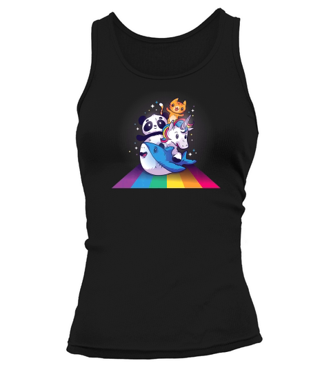 Cute Unicorn Shark Panda Cat Animals Rainbow Party Tank top Woman