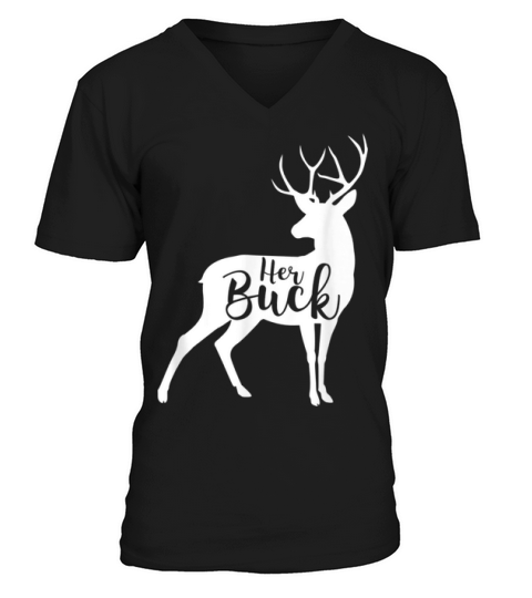 Awesome Mens Her Buck Mens Christmas Couples Matching Sweater V-Neck T-shirt