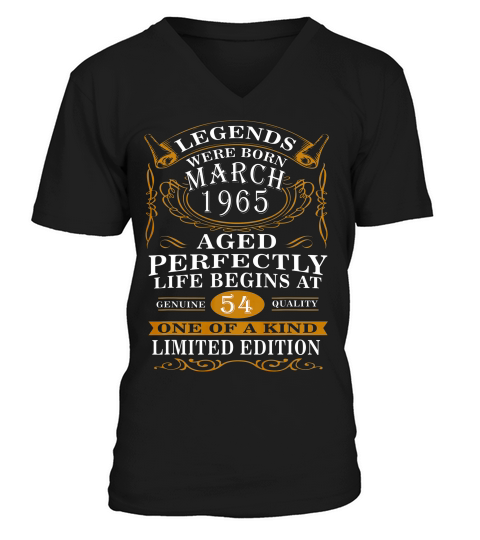 March 1965 54th Birthday Gift 54 Year Old Men Women T-shirt V-Neck T-shirt