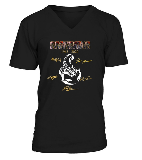 Scorpions Rock Band 1965 2020 Signatures V-Neck T-shirt