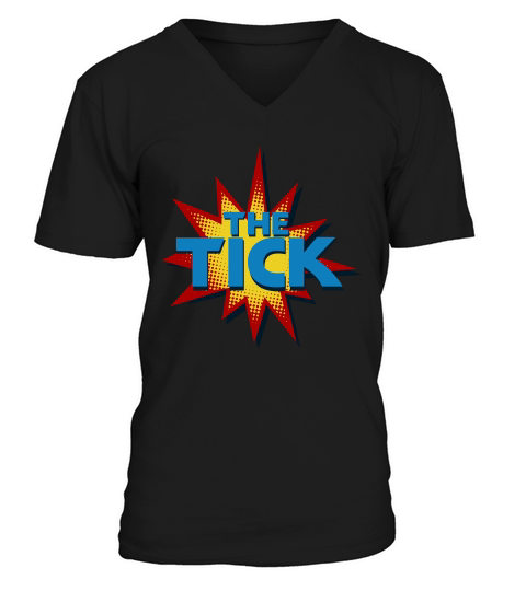 The Tick Comic Ka Pow Halftone Logo Graphic T-shirt V-Neck T-shirt