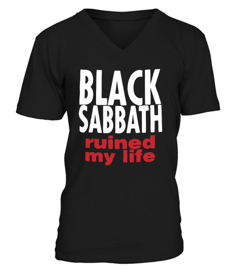 Vintage 1990s Black Sabbath Ruined My Life V-Neck T-shirt