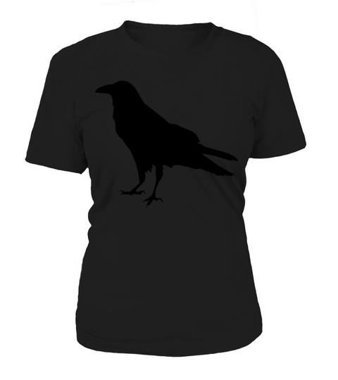 Cool Minimalist Raven Or Crow Silhouette Outline 1 T-shirt Women's T-Shirt