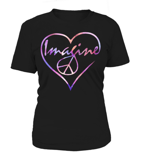 Imagine Heart Hippie Peace Sign Gift For Women T-shirt Women's T-Shirt