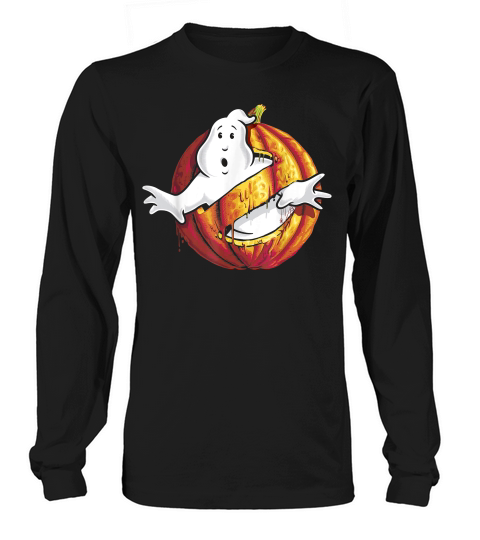Ghostbusters Classic Logo Halloween Pumpkin Graphic Long sleeved Unisex