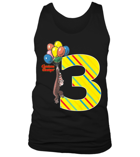 Curious George Vintage 3rd Birthday Balloons Tank Top Unisex