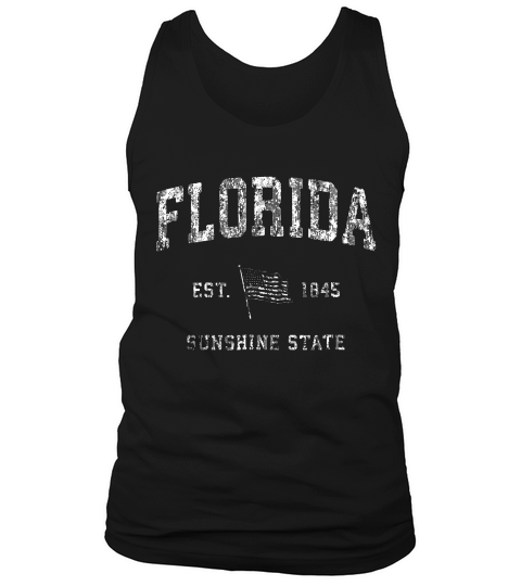 Florida Vintage Us Flag Sports Design T-shirt Tank Top Unisex