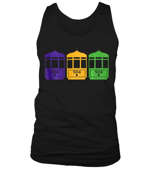 Mardi Gras New Orleans Streetcars  T-shirt Tank Top Unisex