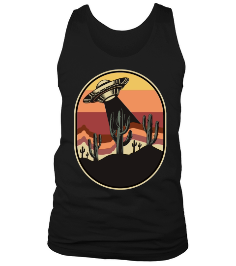Vintage UFO Alien cactus mountain Tank Top Unisex