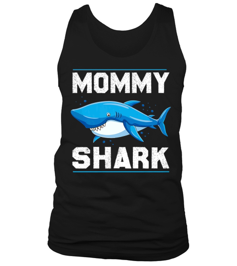 Womens Mommy Shark Funny Family Matching Tees Tank Top Unisex