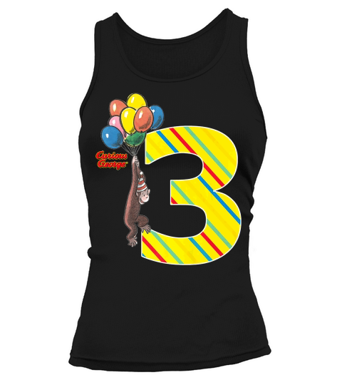 Curious George Vintage 3rd Birthday Balloons Tank top Woman