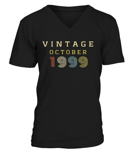 22 Year Old Birthday Gift Vintage 1999 October V-Neck T-shirt